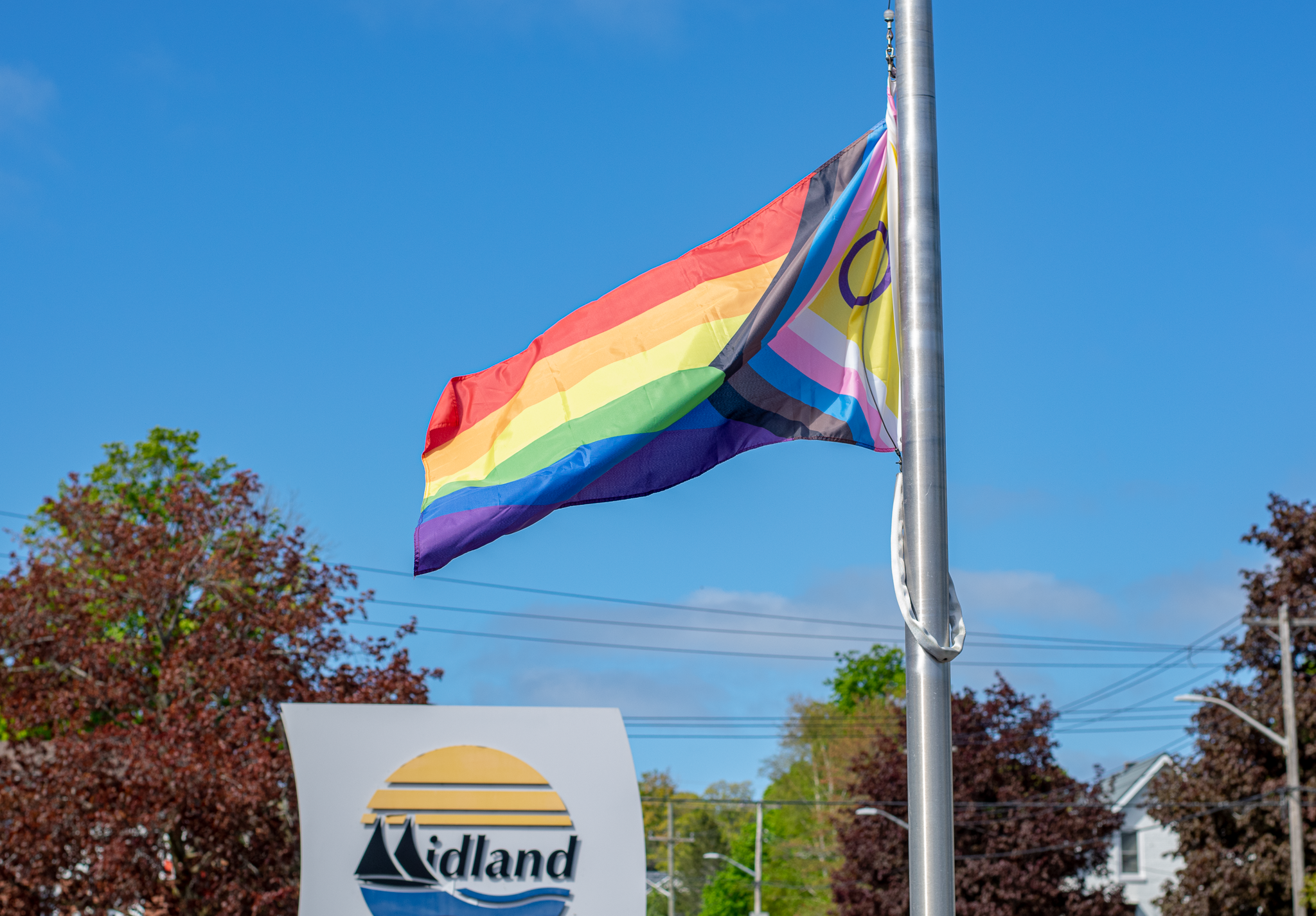 Pride flag flying 