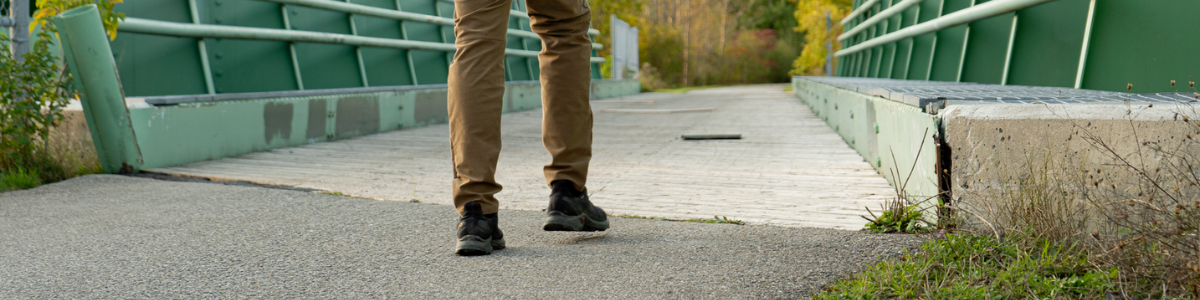 Person walking on bridge